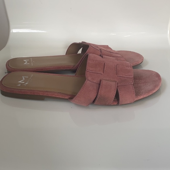 Pink Marc fisher genuine suede slip on sandals - Picture 5 of 7